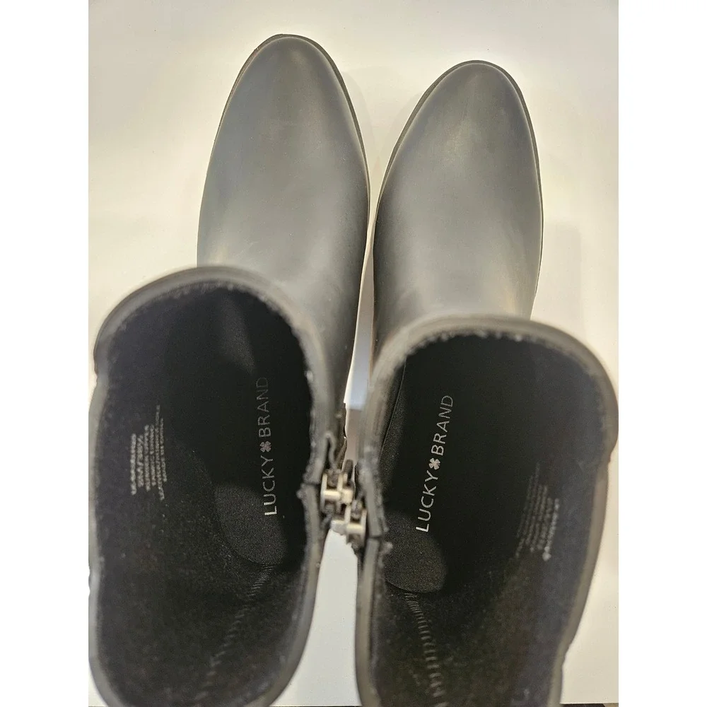 Lucky Brand Basel H2O Rain Boots Black‎ Rubber Ankle Booties LK-BASELH20 Mens 8M